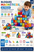 Bloques Magnéticos 3D para Niños – 42 Piezas Creativas