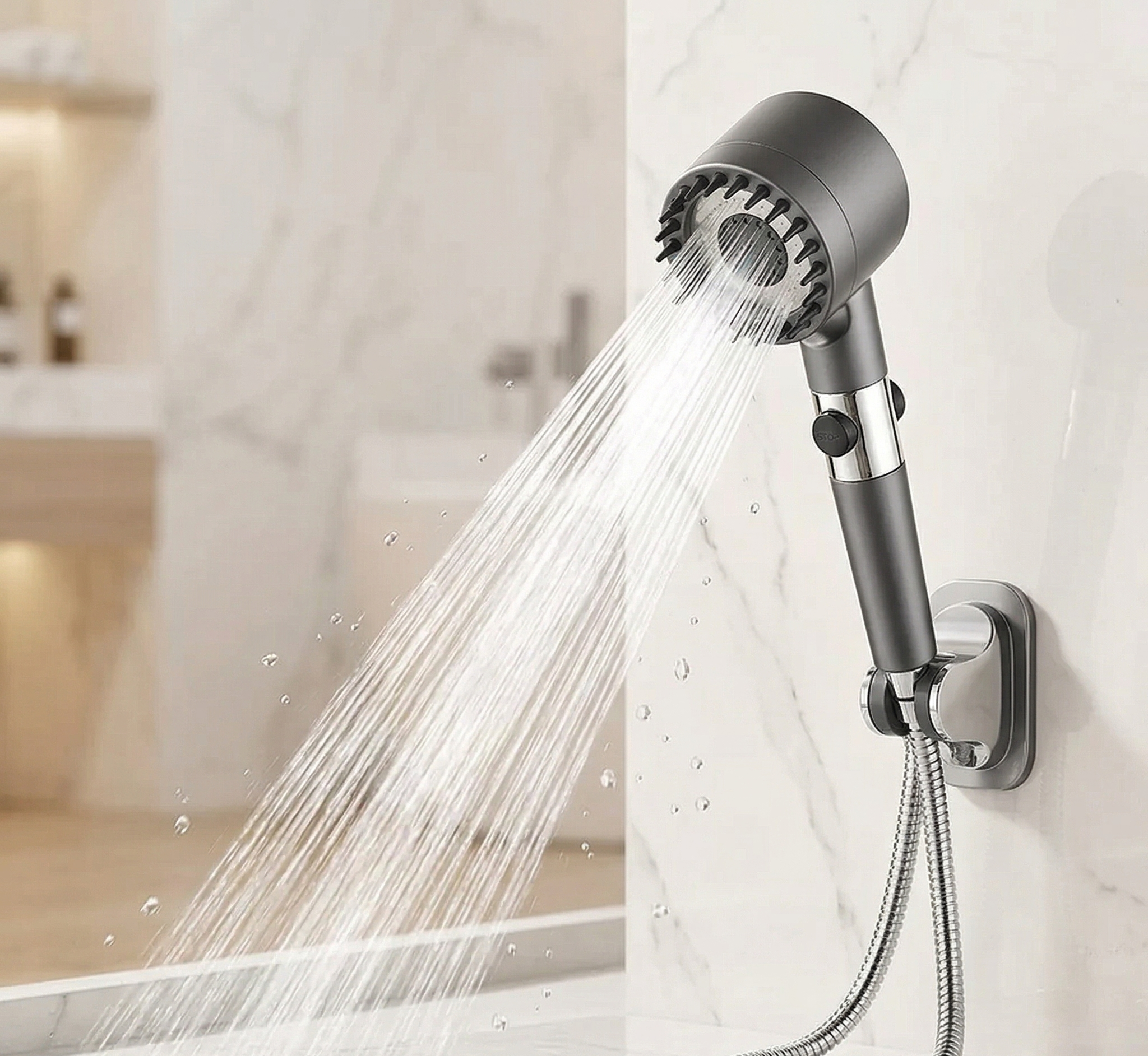 BLUKKA TURBO PRO: La ducha táctica de alta presión con masaje capilar