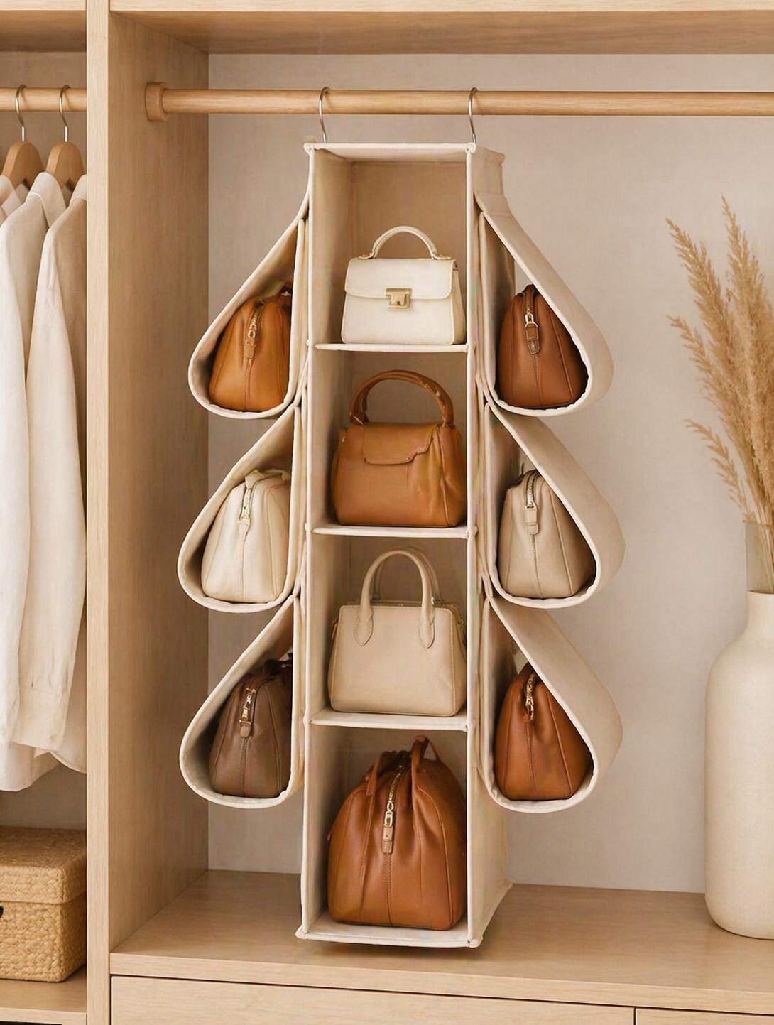 Organizador Colgante del Armario 10 Bolsos Ahorro De Espacio Plegable
