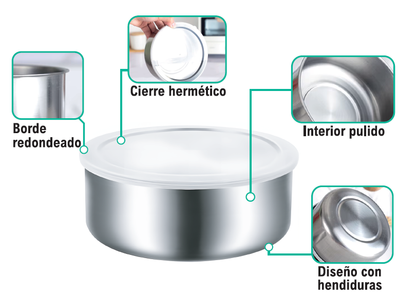 Set de 5 Contenedores Master-Steel: El Estándar Profesional en tu Cocina