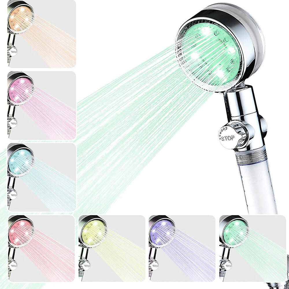 Pack Cabezal de Ducha Con Luz Led + Set Cepillo