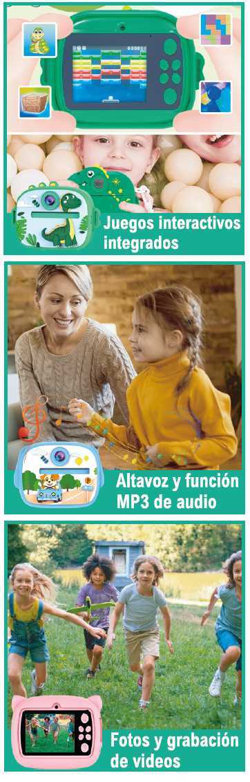 Cámara Infantil con Impresora Térmica Instantánea y Juegos