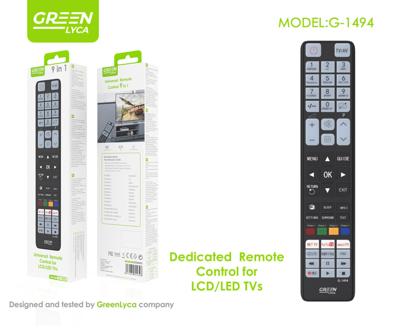 Mando TV multifuncional 9 en 1